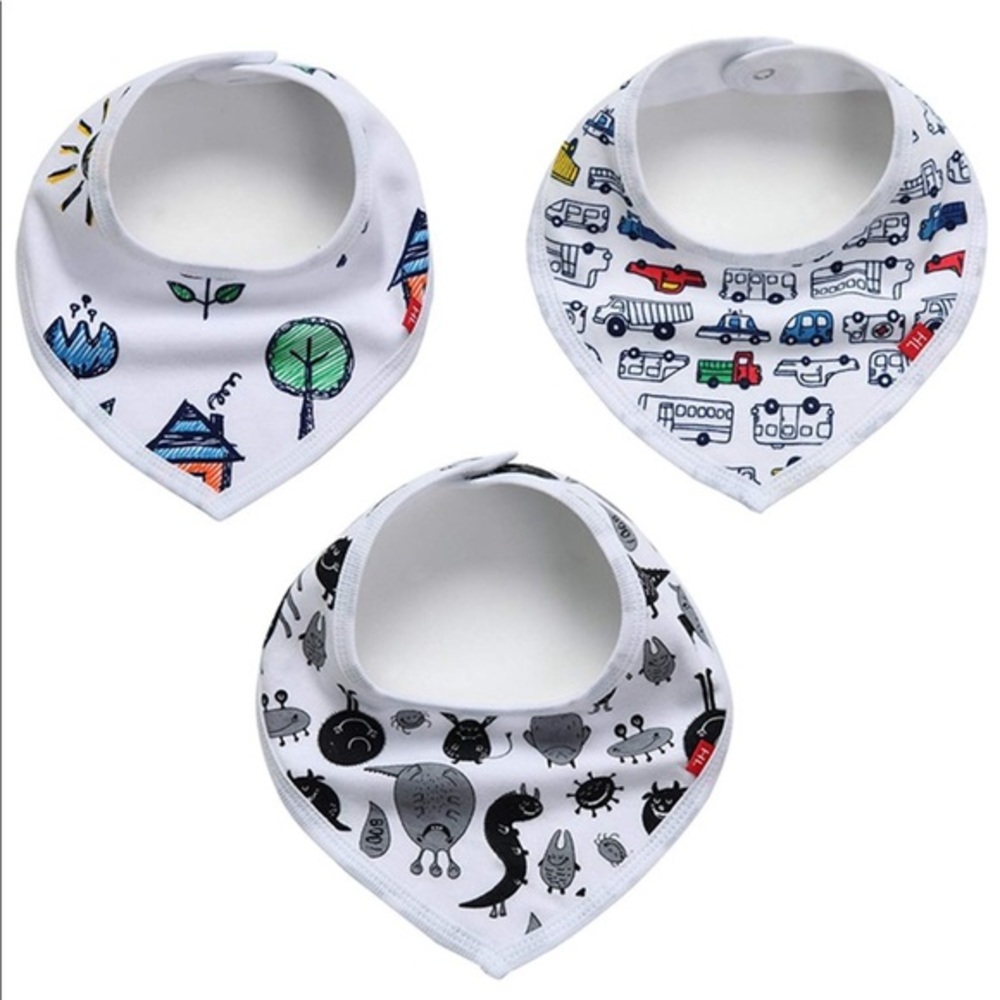 Bandana drool bibs.  Cute prints.  New in package.